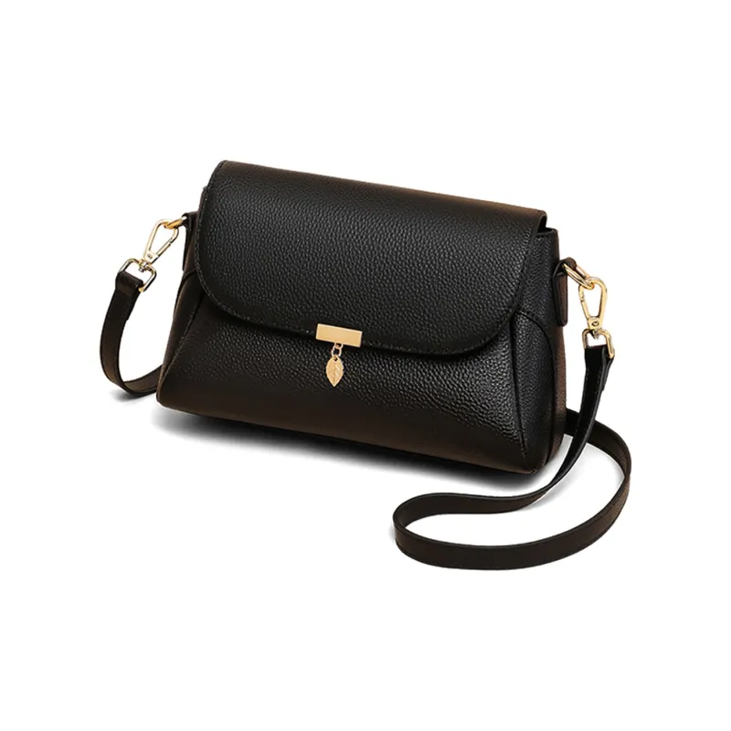 COMELY Cow Leather Patchwork Synthetic Leather Shoulder Bag Crossbody Bag Regular Women's Black-4