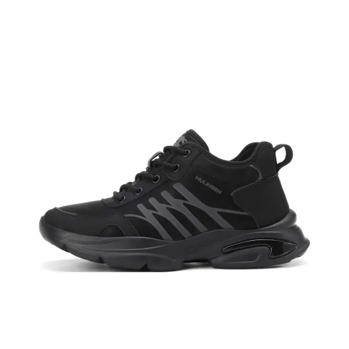 Mulinsen Warm Low Top Chunky Sneakers Men's Black Gray Color