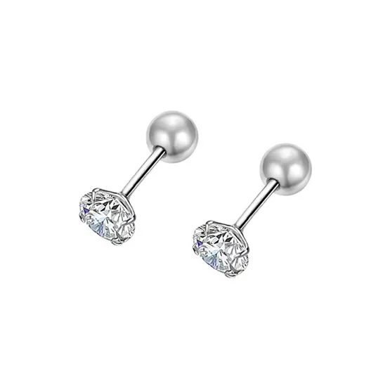Danfu 999 Fine Silver Stud Earrings Women's-0