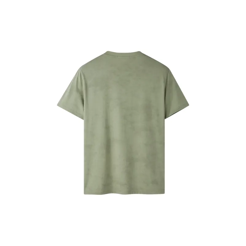 HLA The Mountain Is Not In The High Series T Shirt Men's Green Gray Pattern-1