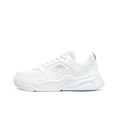 Erke Anti Slip And Wear Resistant Warm Low Top Casual Shoes Men's White