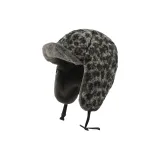 Wool Curl Leopard Print-Gray
