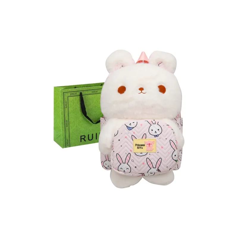 RUIPAI Nylon Plush Backpack Regular Women's Blue/Beige Yellow/Light Pink/Dark Pink-11