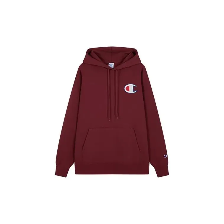 Champion Sweatshirts Unisex Burgundy+Necklace-2