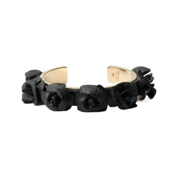 PRADA Leather Bangles Women's Black