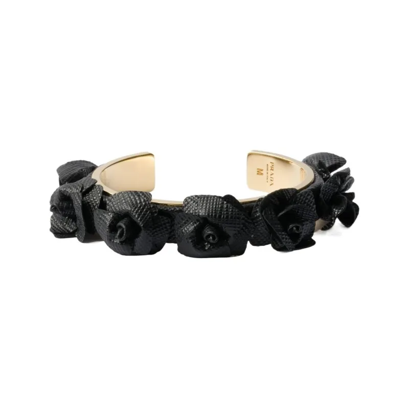 PRADA Leather Bangles Women's Black-0