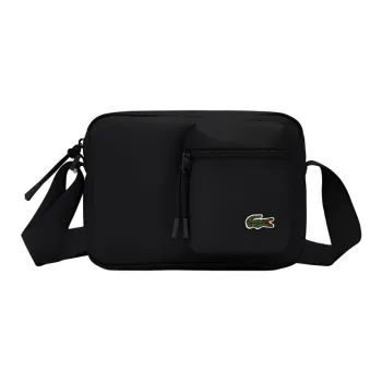 LACOSTE Fabric Shoulder Bag, Crossbody Bag Regular Unisex Black