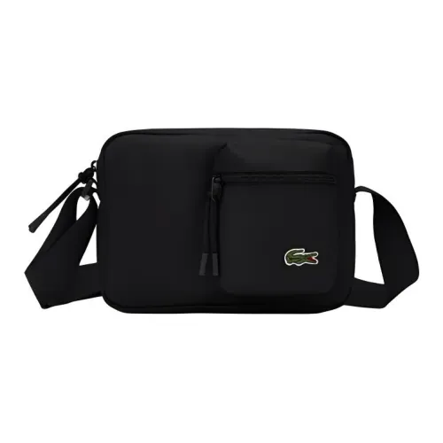 LACOSTE Fabric Shoulder Bag, Crossbody Bag Regular Unisex Black