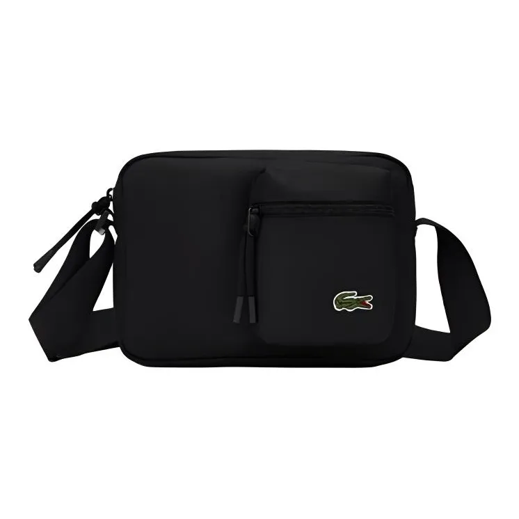 LACOSTE Fabric Shoulder Bag, Crossbody Bag Regular Unisex Black-0