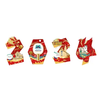 ITTF 2024 Macau Table Tennis World Cup Badge Set Auspicious Dragon And Phoenix Badges