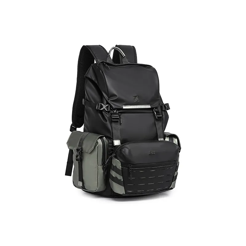 GYXX Artificial Leather Backpack Unisex Jasper/Frost Moon White-1