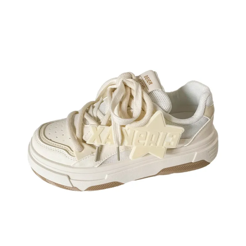 BINGO DUCK Skateboard Shoes Women's Beige-0