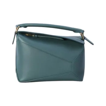 LOEWE Puzzle Calfskin Shoulder Bag Crossbody Bag Handbag Small Size Women's Blue