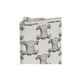 CELINE Canvas Coin Purses Card Holders Women's Tan/Light Umber