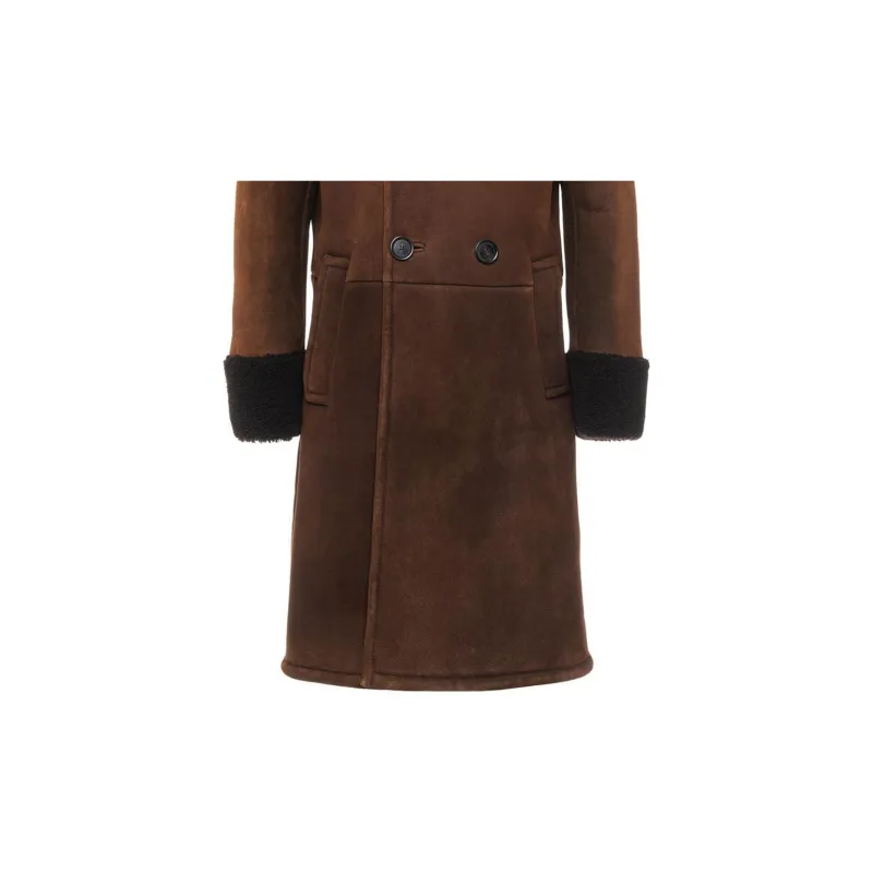 PRADA Double Breasted Mid Length Coat-5