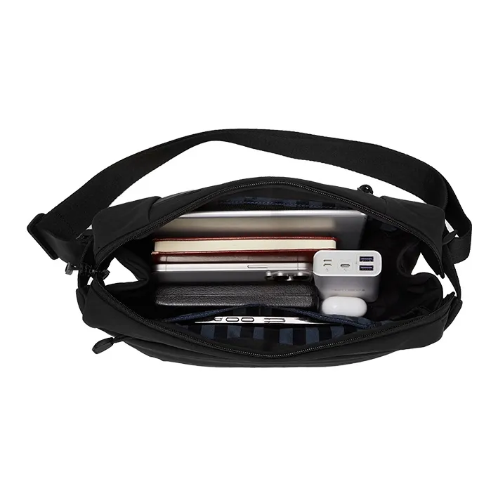 PIERRE CARDIN Zip Closure Crossbody Fanny Pack Medium Size Men's Black-4
