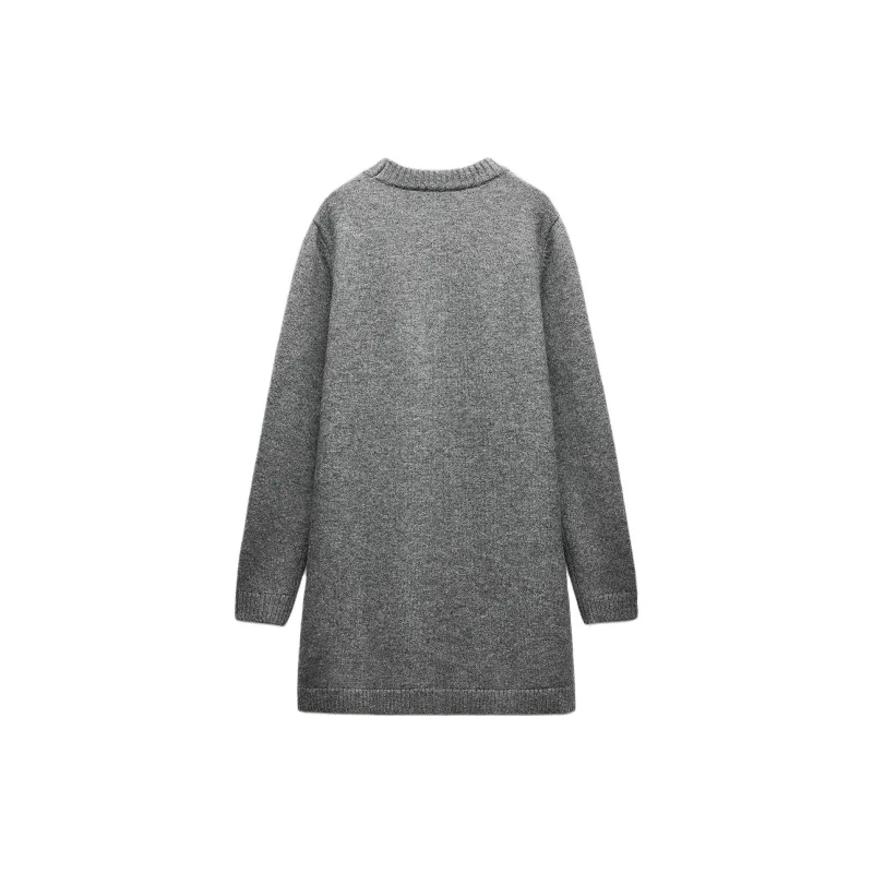 ZARA Long-Sleeved Dresses Women's Mud Gray-1