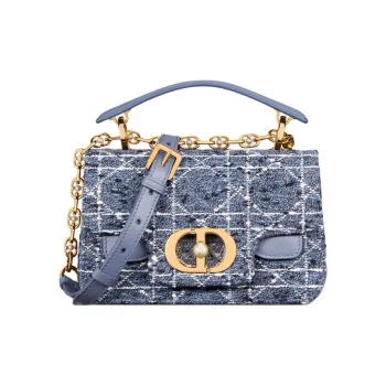 DIOR Cotton Crossbody Handbags Mini Women's Denim Blue