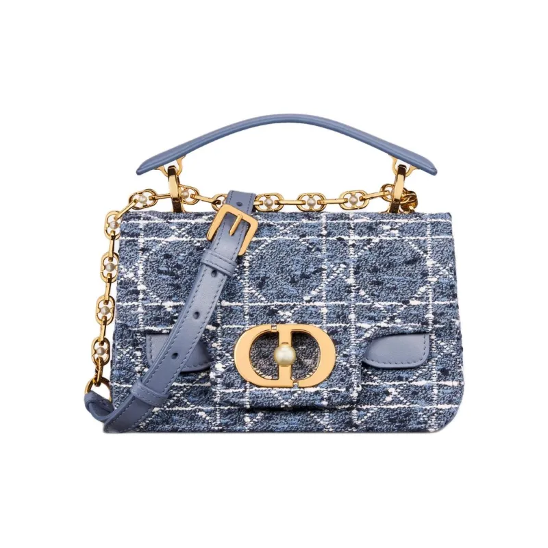 DIOR Cotton Crossbody Handbags Mini Women's Denim Blue-0
