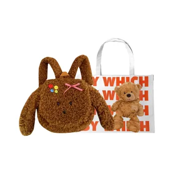 Bywhich Plush Backpack Regular Women's Brown/White