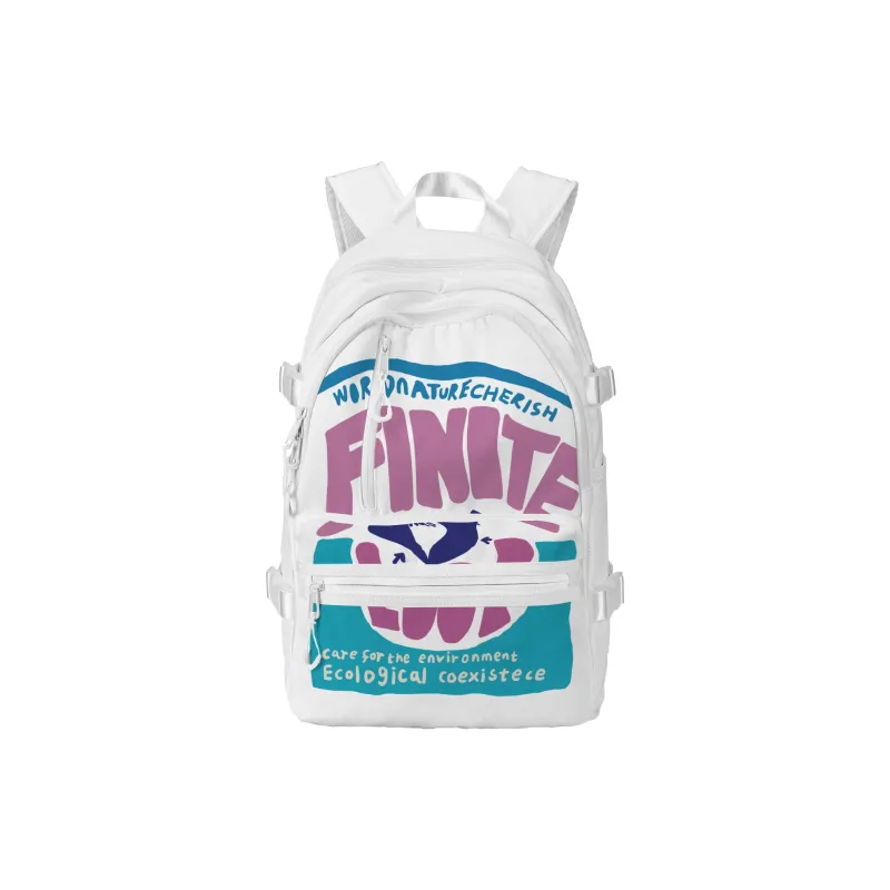 FINITE LOOP Recycled Material Backpack Regular Unisex White-6