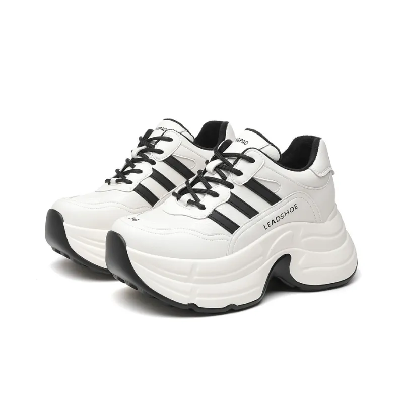 LINGPAO Slip Resistant Low Top Chunky Sneakers Women's-2