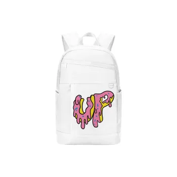 TURN UP Polyester Students Backpack Regular Unisex White