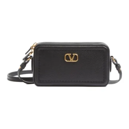 Valentino ALLTIME Grained Calfskin Shoulder Bag Crossbody Bag Mini Women's Black