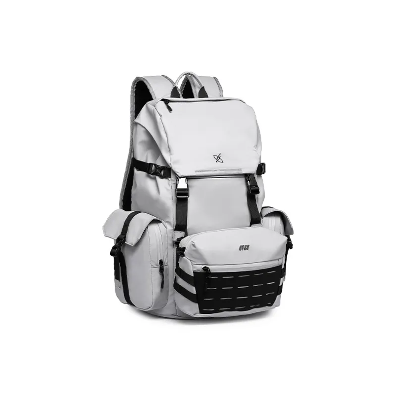 GYXX Artificial Leather Backpack Unisex Jasper/Frost Moon White-7