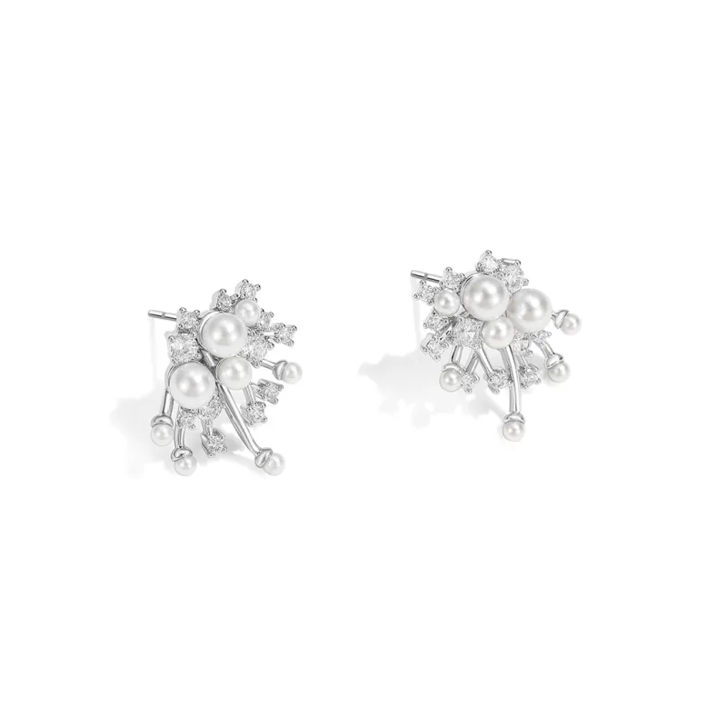 DODOGOGO Alloy S 925 Sterling Silver Stud Earrings Women's Silver-1