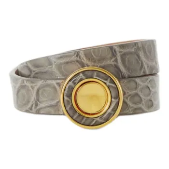 Loro Piana Cow Leather Wristbands Women's Gray