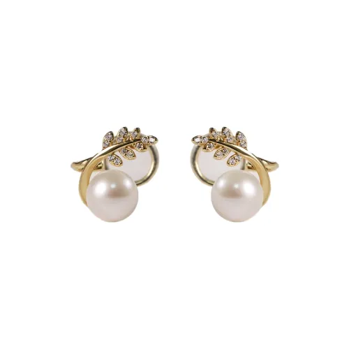 ORANGE SYMBOL Freshwater Pearl Clip On Earrings Women's