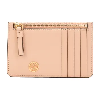 TORY BURCH Walker Leather Wallets Card Holders Women's Soft Pink
