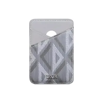 DIOR Canvas With Leather Detail Card Holder Regular Men's Dio Gray