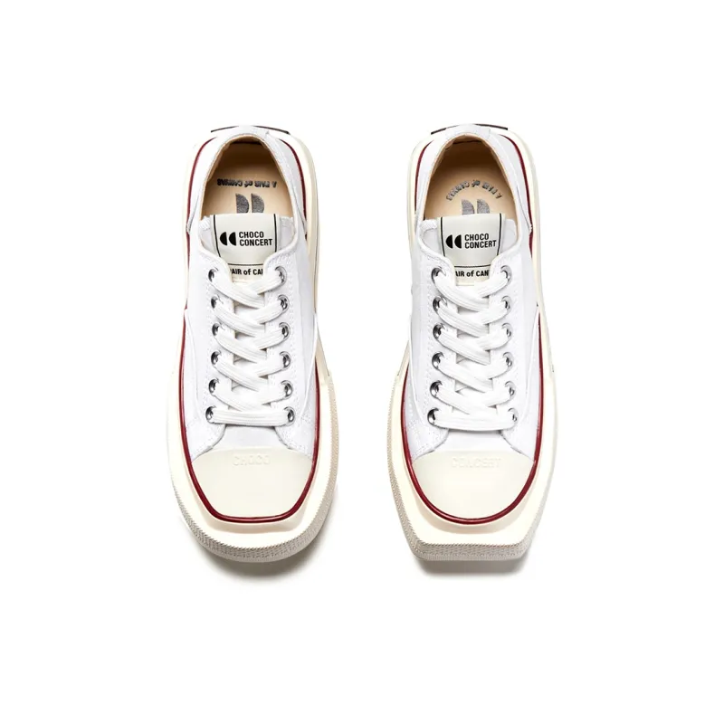 CHOCO CONCERT Low Top Canvas Shoes Unisex White-4