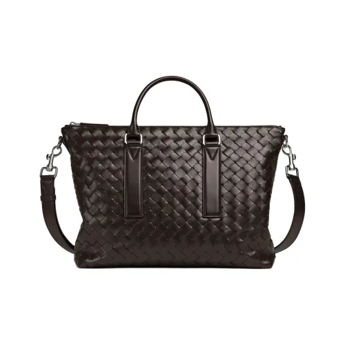 Bottega Veneta Calfskin Portable One Shoulder Crossbody Briefcases Men's Gummies