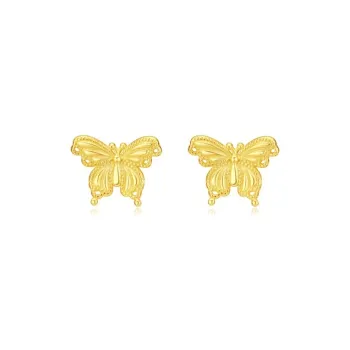 KING TAI SANG 999 Fine Silver Stud Earrings Women's