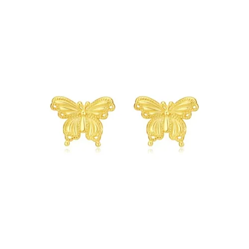 KING TAI SANG 999 Fine Silver Stud Earrings Women's