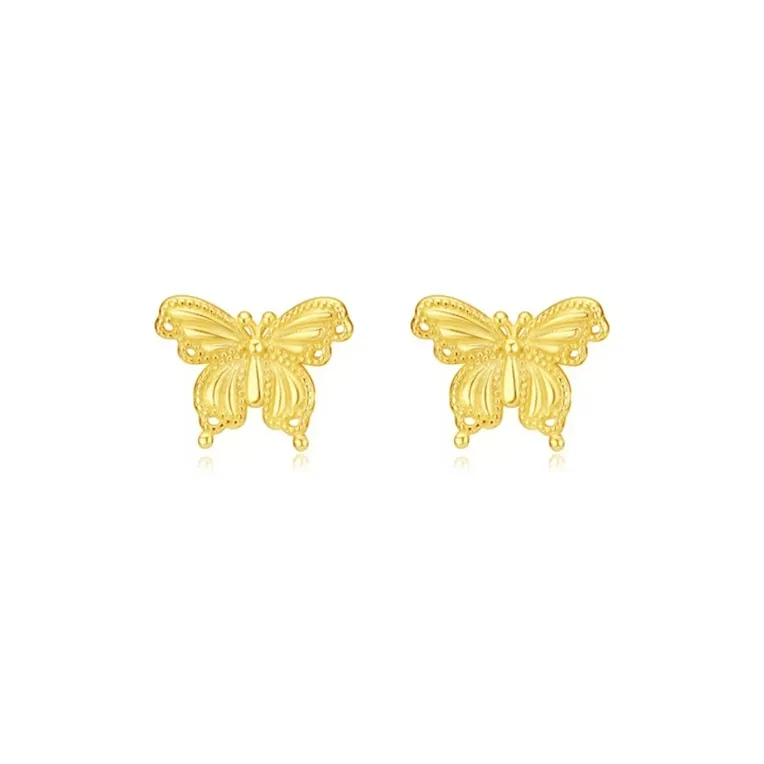 KING TAI SANG 999 Fine Silver Stud Earrings Women's-0
