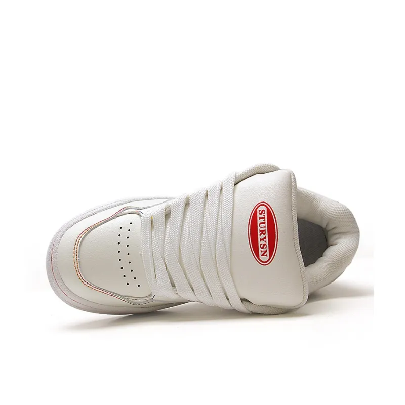 STUR YSN Wear resistant And Lightweight Low Top Skateboard Shoes Women's White Rainbow-5