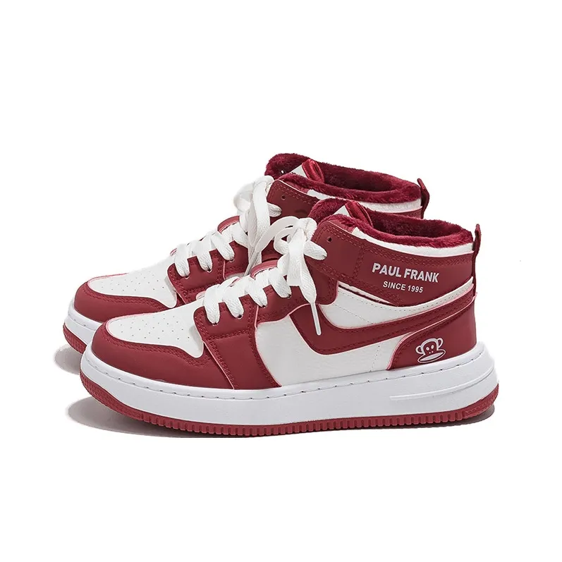PAUL FRANK High Top Skateboard Shoes Unisex Rusty Red-6