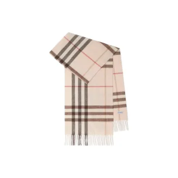 Burberry Cashmere Knit Scarves Unisex Beige