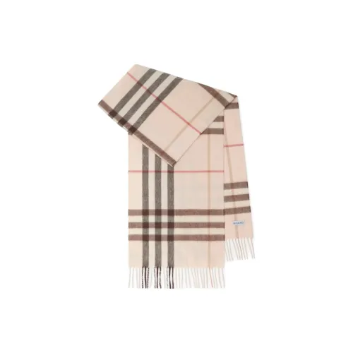 Burberry Cashmere Knit Scarves Unisex Beige