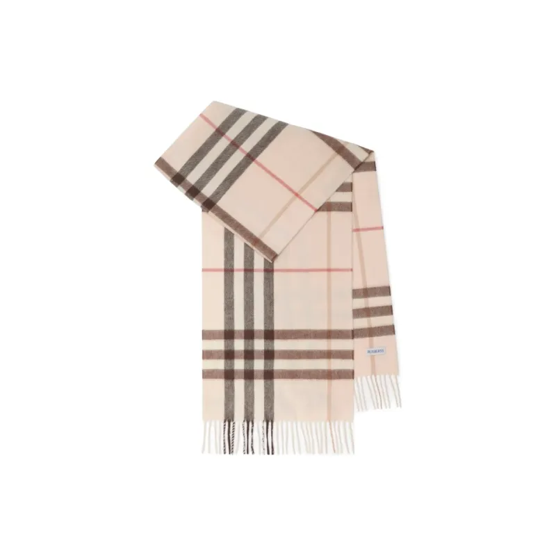 Burberry Cashmere Knit Scarves Unisex Beige-0