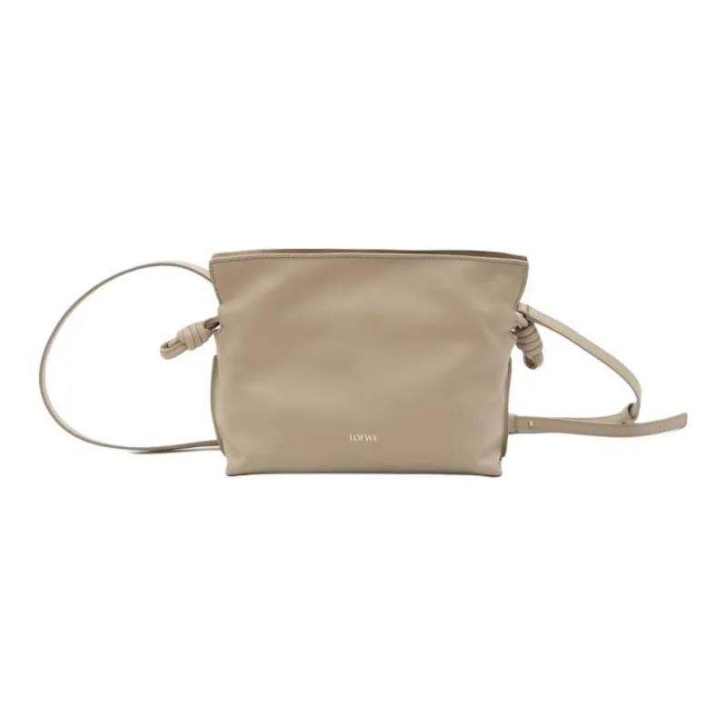 LOEWE Flamenco Calfskin Clutch Bag Over The Shoulder Mini Women's Beige-0