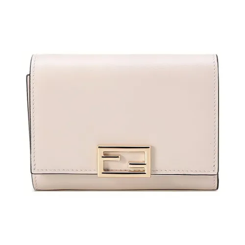 FENDI Leather Wallet Women's Ecru