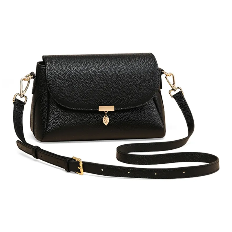 COMELY Cow Leather Patchwork Synthetic Leather Shoulder Bag Crossbody Bag Regular Women's Black-2
