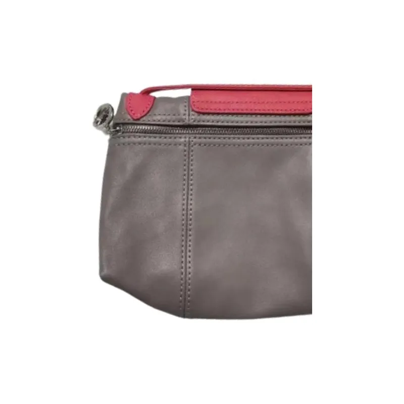 LONGCHAMP Lambskin Handbag Women's ÍTica: Black & Red-3