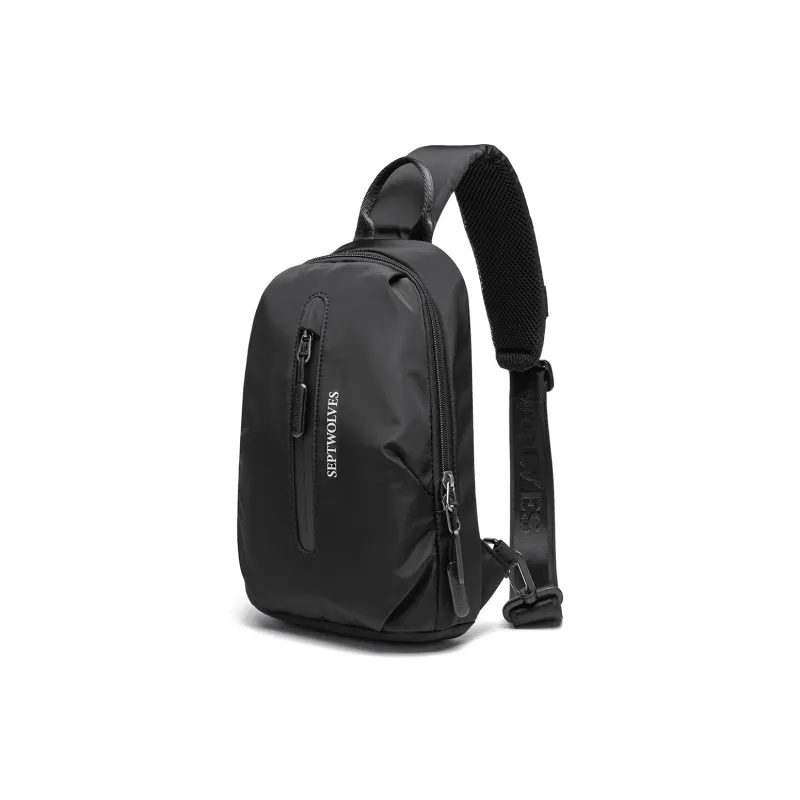 SEPTWOLVES Fabric One Shoulder Crossbody Sling Bags Regular Men's Black-1