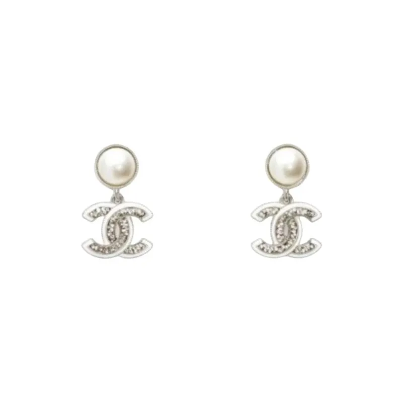 CHANEL Earrings Women's Silver/White-0